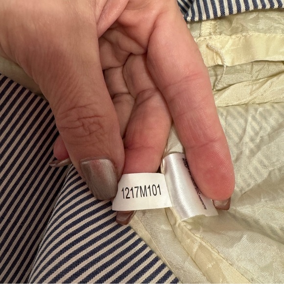 Cremieux Navy & White Striped Ruffle Mini Dress | Size 10 - Picture 7 of 8